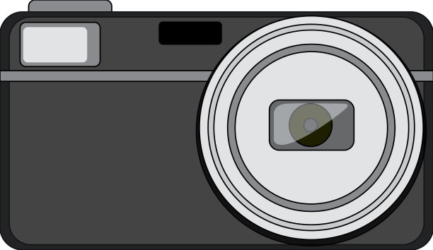 黑色袖珍相机在白底图片下载