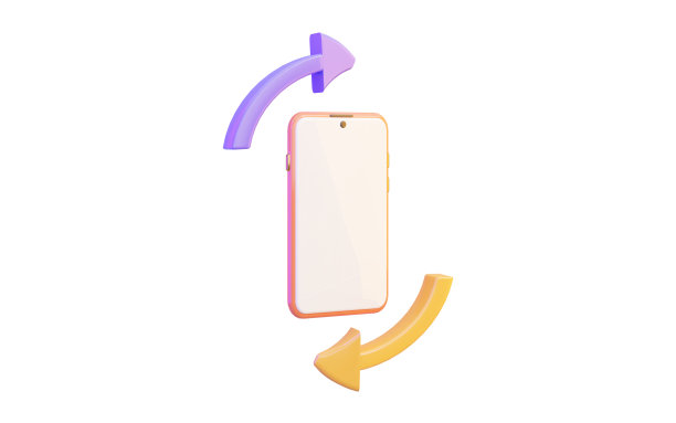 移动与旋转箭头图标在白底3d渲染概念的系统升级图片下载