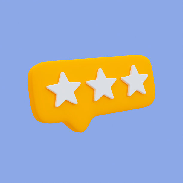 3d最小3星图标与消息框。服务等级。顾客评价概念。3 d演示。图片下载