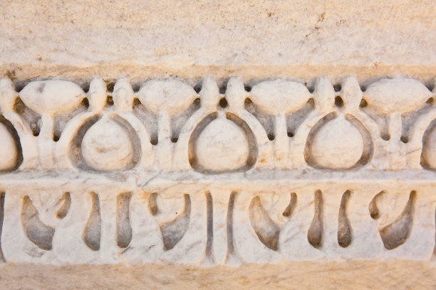 建筑装饰元素的建筑，石膏灰泥，墙体灰泥的纹理和图案，古希腊风格。图片下载