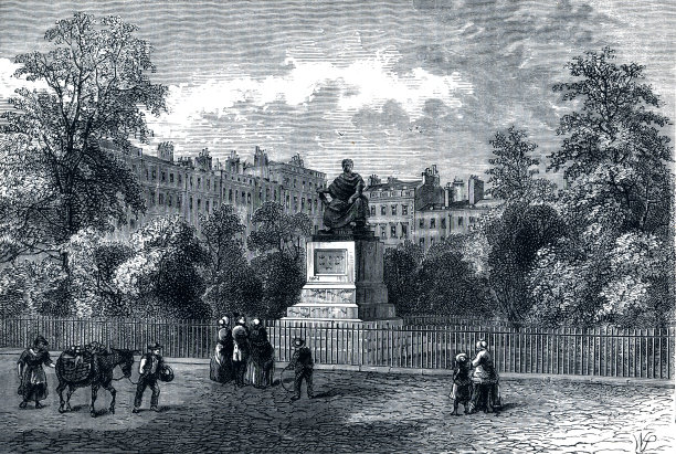 伦敦布卢姆斯伯里广场19世纪的插图图片下载