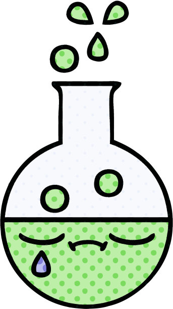 漫画书风格的卡通试管图片下载