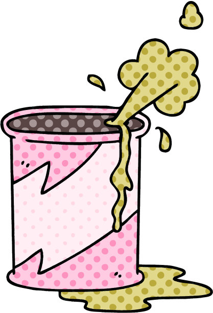 漫画书风格的古怪卡通爆炸汽水罐图片下载