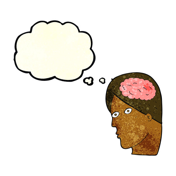 卡通头与大脑符号与思想泡泡图片下载