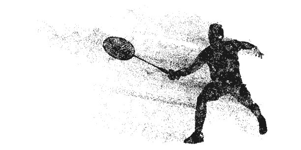 白色背景上羽毛球运动员的抽象剪影。羽毛球运动员打毽子。矢量图图片下载