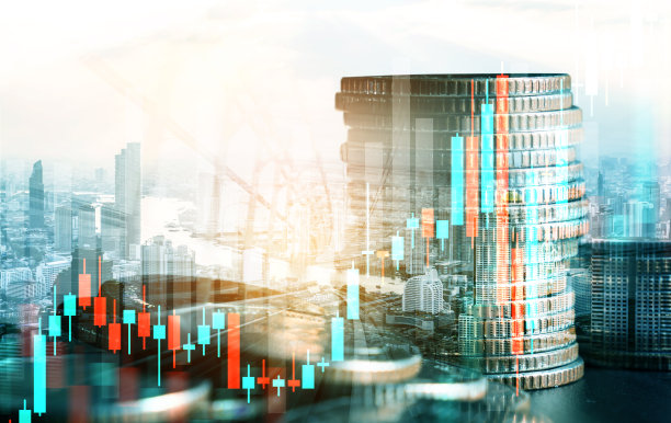 金融和货币技术背景下的商业繁荣和资产概念图片下载