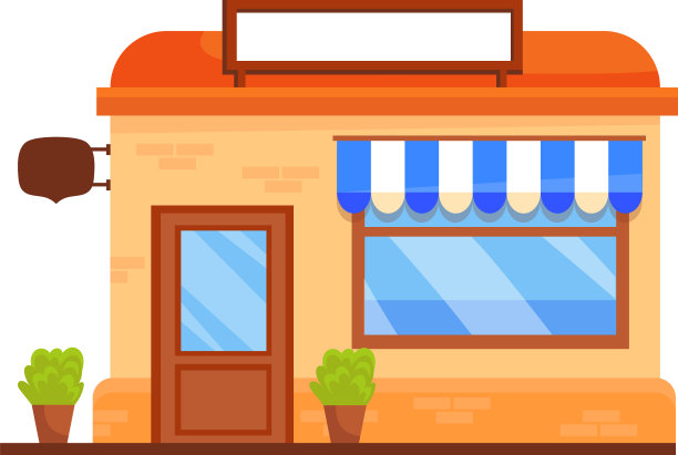 店面正面卡通城市大厦店面正面图片下载