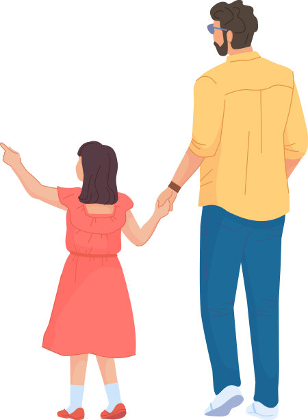 父亲和女儿一起走的背影图片下载