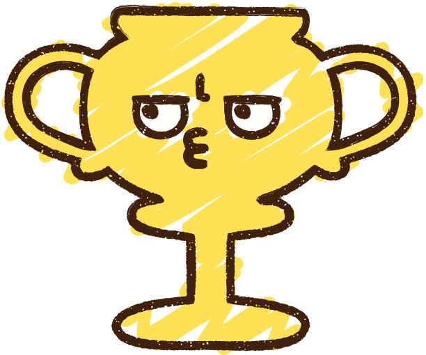 奖杯粉笔画图片下载