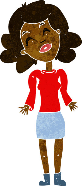 卡通女人耸肩图片下载