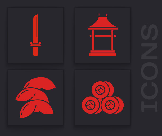 寿司集日本武士刀日本门和中国图片下载