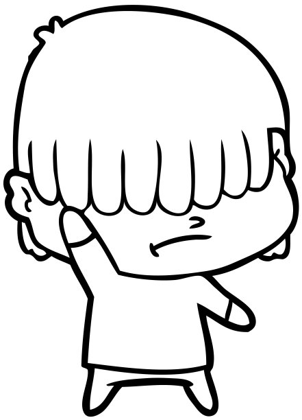 头发凌乱的卡通男孩图片下载