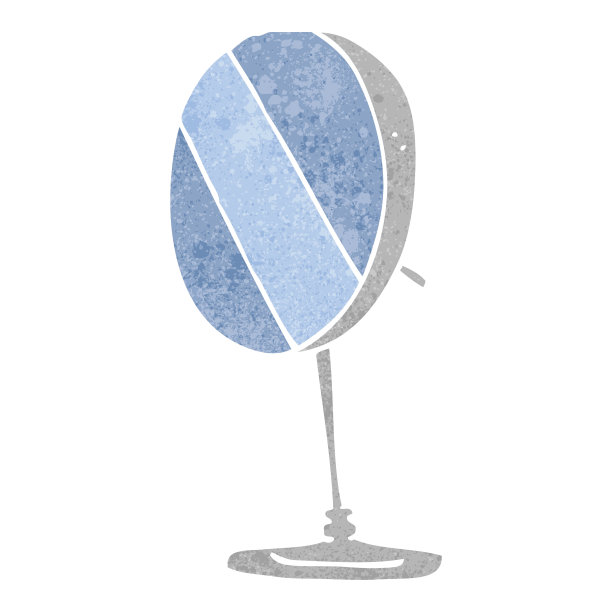 手绘复古卡通浴室镜子图片下载