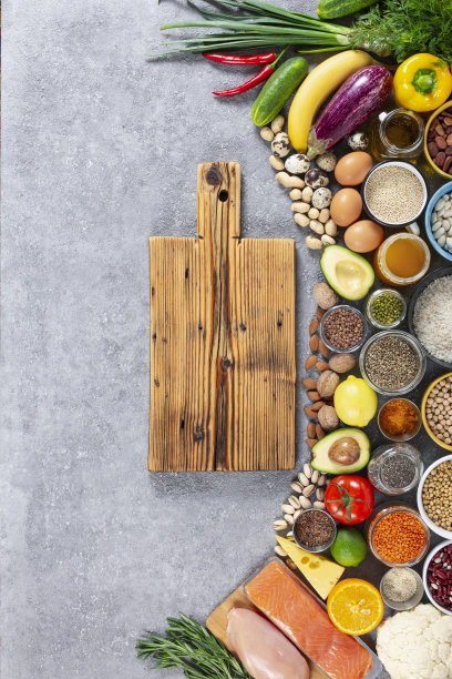 新鲜食品，均衡饮食理念图片下载