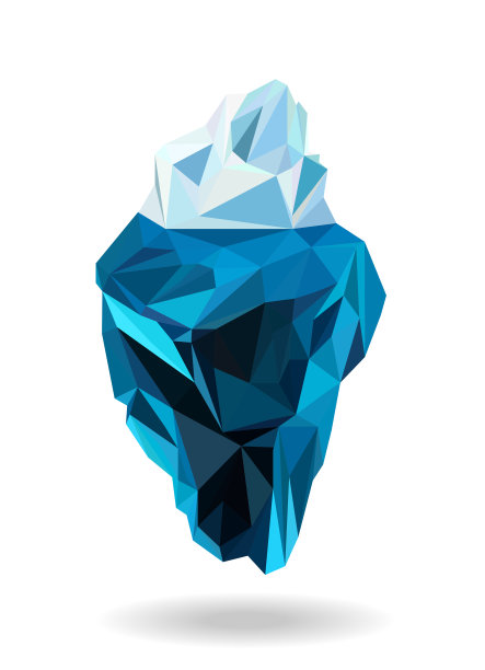 冰山多边形矢量图标图片下载