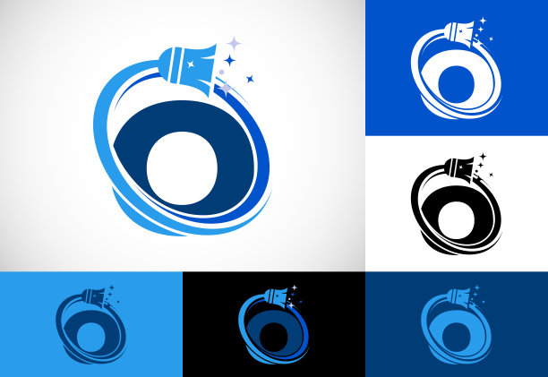 字母O保洁服务标志设计模板，保洁公司标志标志符号。图片下载