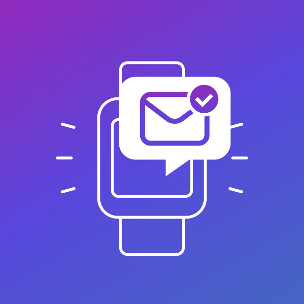 电子邮件在智能手表矢量图标图片下载