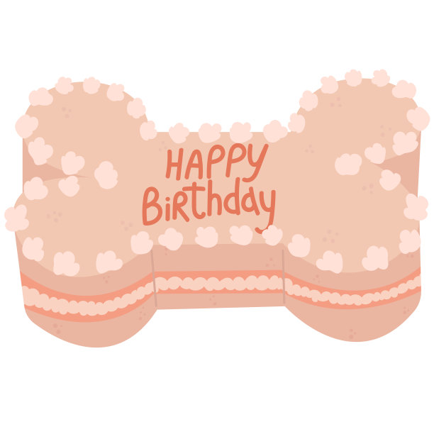 用骨头装饰的狗生日蛋糕。宠物派对庆祝的美味甜点。狗狗们的甜食。图片下载