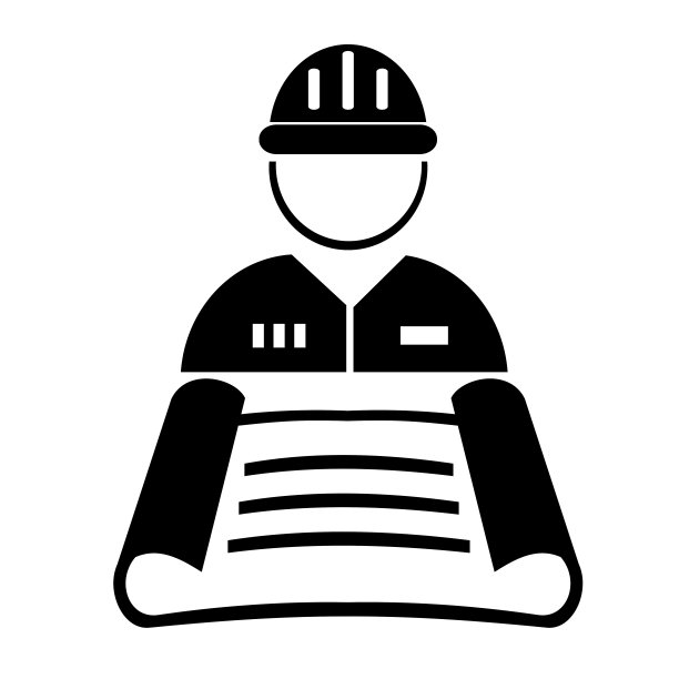 矢量插图，标志，图标从建筑，工业和机械工程领域。工程师。承包商。孤立在白色背景上。图片下载