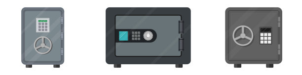 安全保险箱设置。银行金属保险箱。保险箱有密码。资金安全。节约的概念图片下载