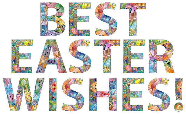 祝你复活节快乐。手绘字体在白色背景图片下载