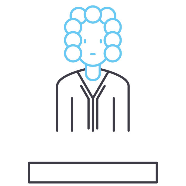 法院法官头像线图标，轮廓符号，矢量插图，概念符号图片下载