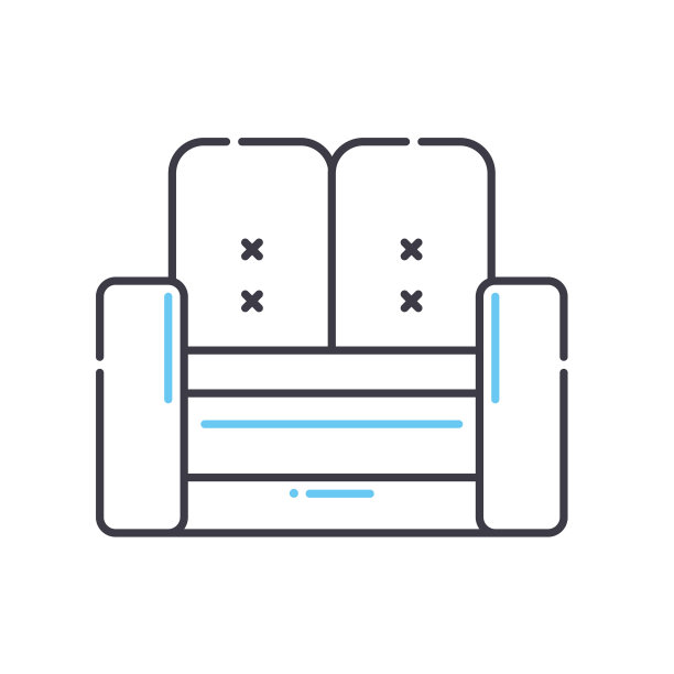 沙发线图标，轮廓符号，矢量插图，概念符号图片下载