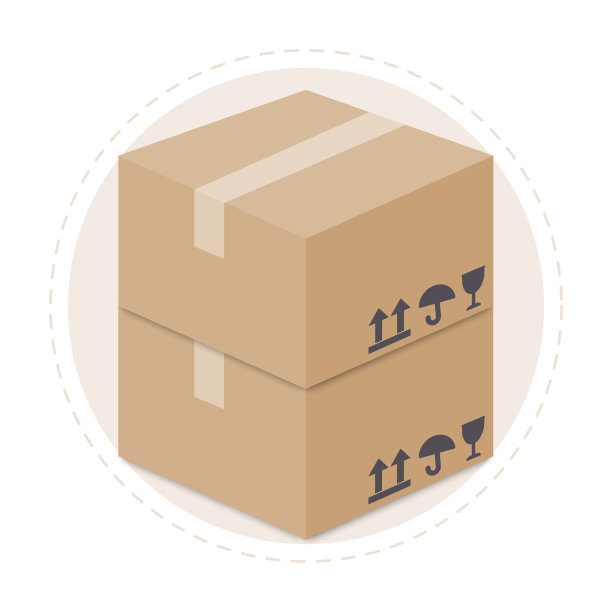 封闭的送货箱摞在一起。孤立的对象。矢量图图片下载