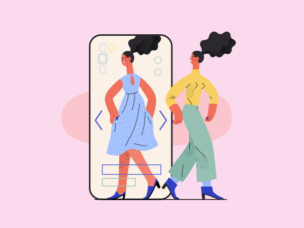 网上购物和电子商务矢量插图系列图片下载