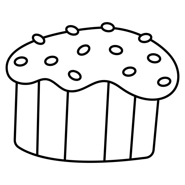 涂鸦风格的复活节蛋糕。黑白矢量插图。图片下载