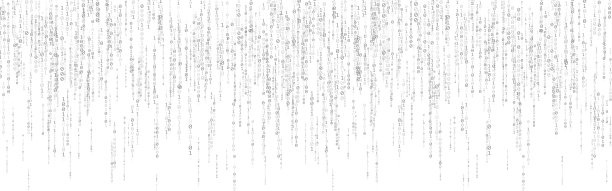 白色背景的二进制代码。抽象矩阵流。运行数字模板网站或海报。未来的数据可视化。现代编码概念。矢量图图片下载