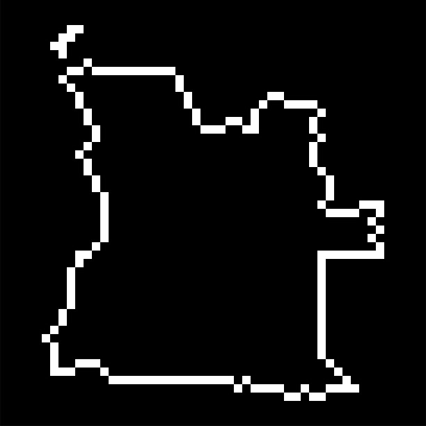 安哥拉像素地图。矢量插图。图片下载