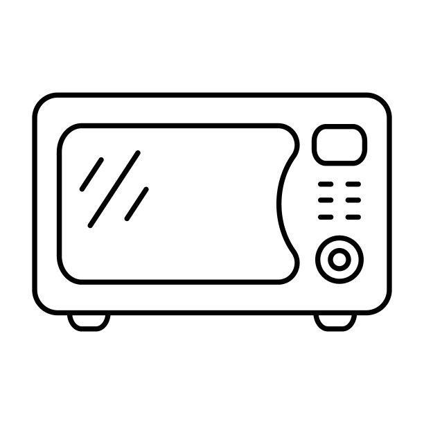 微波炉图标。厨房电器图标。简单的微波炉图标模板，网页设计和信息图表。图片下载