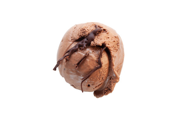 比利时巧克力冰淇淋勺，上面有巧克力酱。图片下载