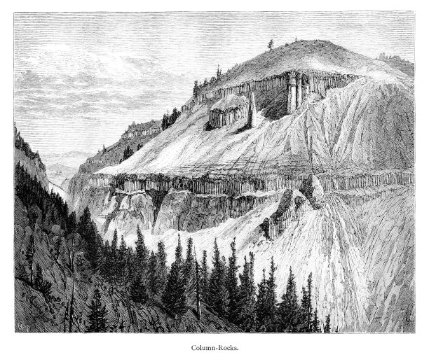 石柱，黄石国家公园，怀俄明州，蒙大拿州和爱达荷州，美国，地理图片下载