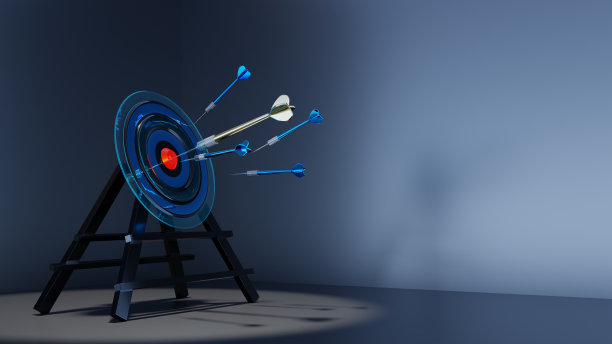 艺术的目标。成功的商业理念。箭射中目标中心，未来科技成功商业概念箭射中目标中心飞镖射中目标。成功经营理念图片下载