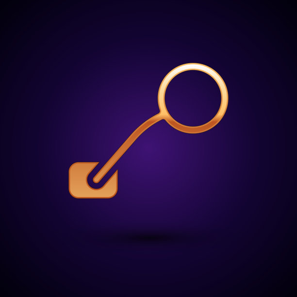 金色自行车后视镜图标隔离上图片下载