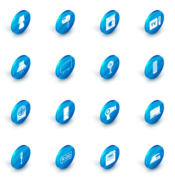 设置电动搅拌机、洗衣机、电视盒和接收器图片下载