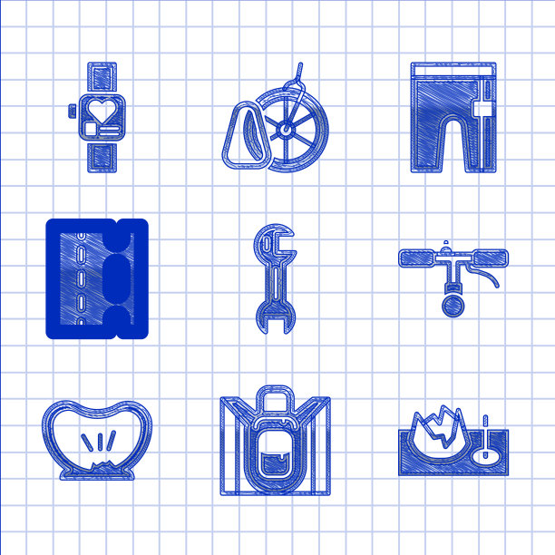 设置扳手扳手远足背包自行车上图片下载