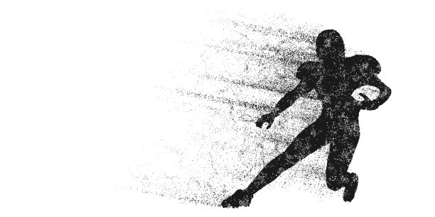 一个美国橄榄球运动员的抽象剪影在行动孤立的白色背景。矢量图图片下载