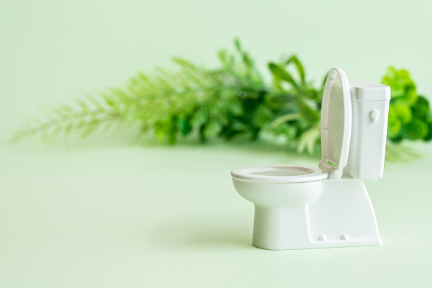 干净的卫生间。绿色背景。图片下载