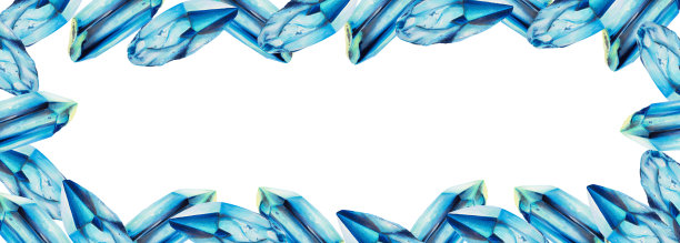 水彩框架与冰晶。手绘剪纸在一个孤立的背景。为设计师，装饰，明信片，包装纸，剪贴簿，封面，邀请，海报和纺织品图片下载