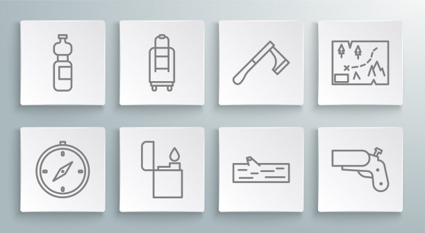 设置线罗盘手提箱打火机木制原木图片下载