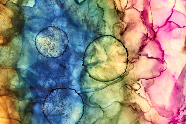 酒精墨抽象流体艺术绘画。图片下载