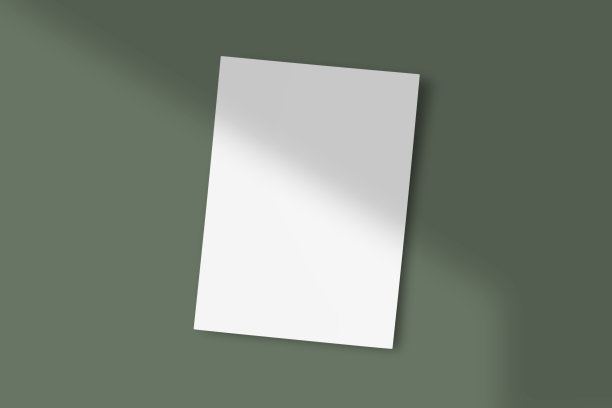 逼真的俯视图封面肖像A4或A5杂志或小册子小册子文具和品牌。模型模板与孤立的光阴影叠加。3D渲染放置您的设计。图片下载