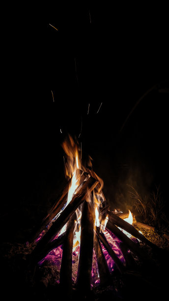 夜间篝火晚会图片下载