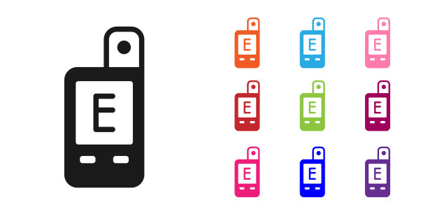 黑色光表图标隔离在白色上图片下载