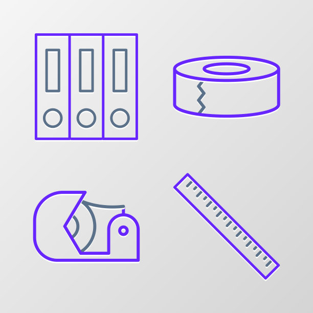 把标尺和办公文件夹放在一起图片下载