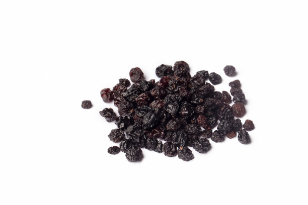 白色背景是干醋栗或葡萄干图片下载