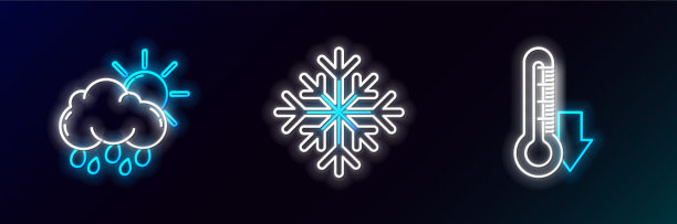 设置线温度计云与雨和太阳图片下载